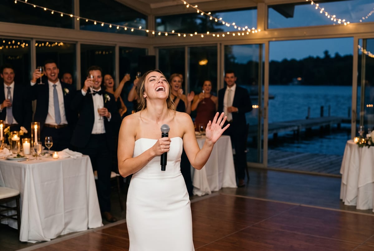 The bride on the mic at 23:12